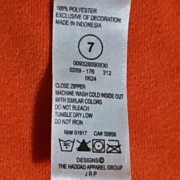 Nike Boys Size 7 Gray Orange Long Sleeve Zippered Track Jacket Used - Picture 10 of 14